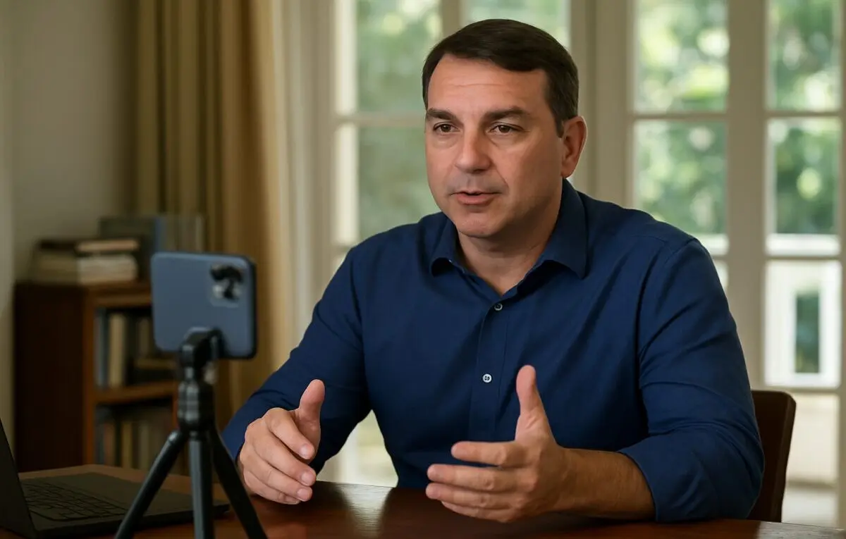 Ao vivo: Flávio Bolsonaro realiza live em seu canal do YouTube