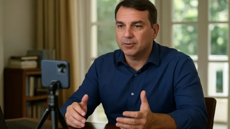 Ao vivo: Flávio Bolsonaro realiza live em seu canal do YouTube