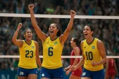 Brasil vence a terceira e lidera Sul-Americano feminino de vôlei