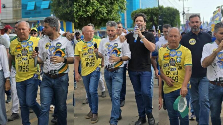 Coronel Chrisóstomo participa de caminhada ao lado de Marcos Rogério em Ariquemes