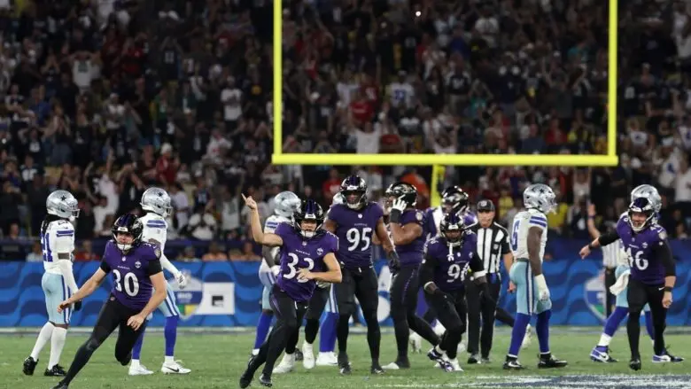 Em jogo emocionante, Baltimore Ravens supera o Dallas Cowboys no Maracanã