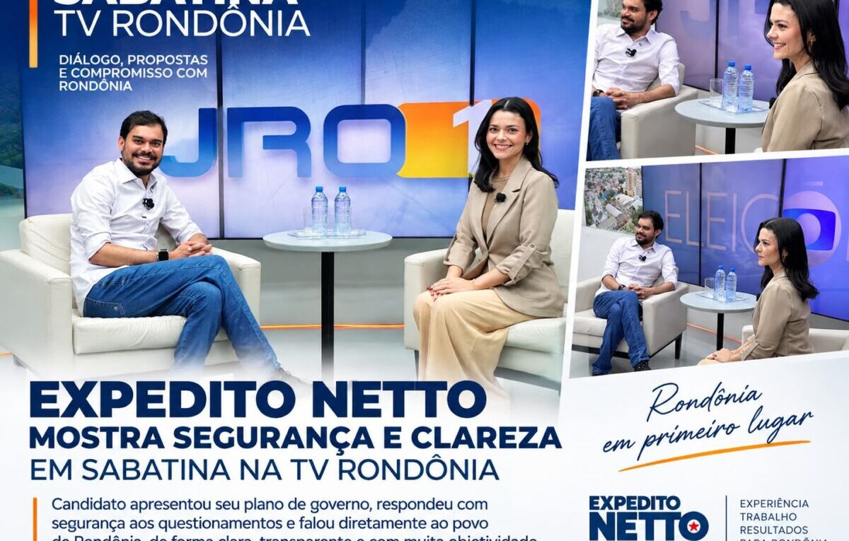 Expedito Netto apresenta propostas em sabatina na TV Rondônia