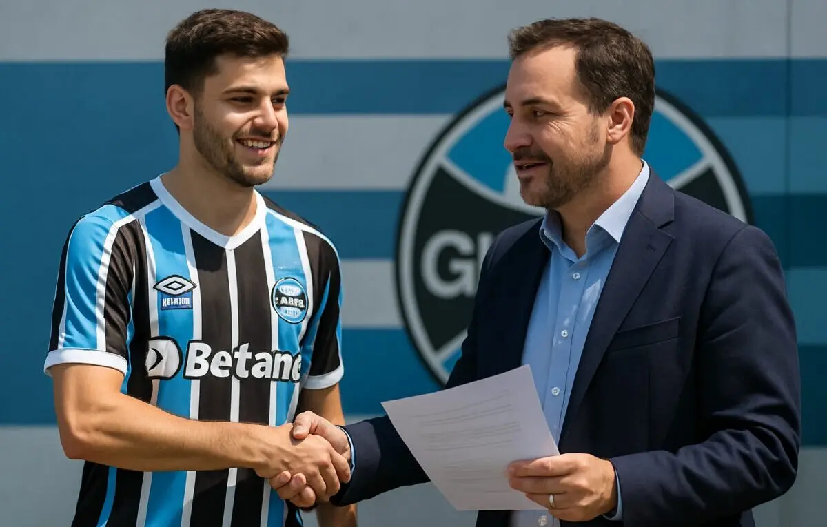 Grêmio promove zagueiro ao elenco principal e renova contrato até 2029