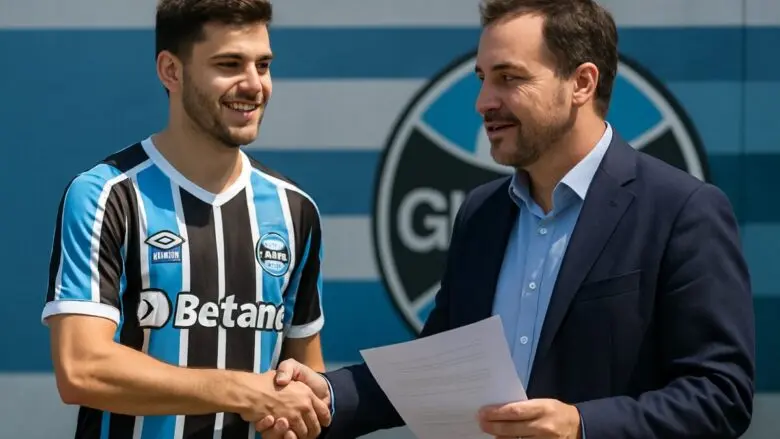 Grêmio promove zagueiro ao elenco principal e renova contrato até 2029