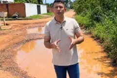 Pedro Geovar cobra recuperação de rua no Nova Esperança