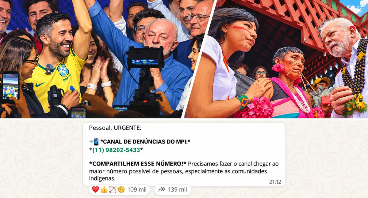 Canal Exército do Lula mobiliza seguidores para divulgar denúncias de ameaças contra indígenas