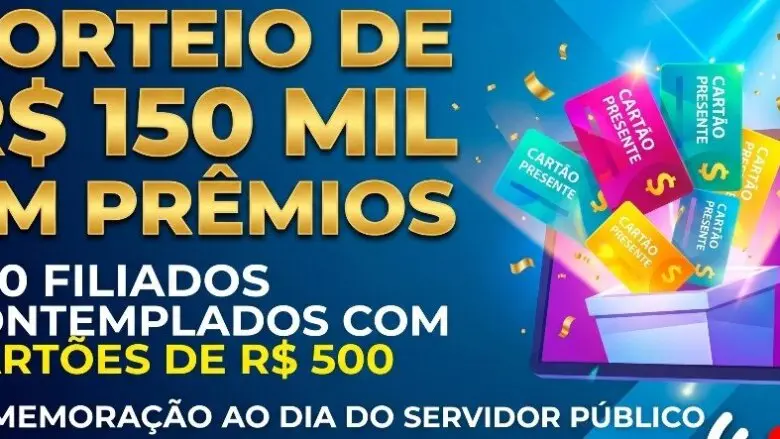 Confira os ganhadores: Sindsef/RO sorteia 300 cartões-presente de R$ 500 em homenagem ao Dia do Servidor Público