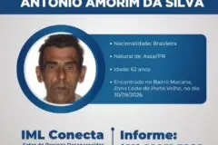 Corpo de homem encontrado na zona Leste de Porto Velho permanece no IML à espera de familiares