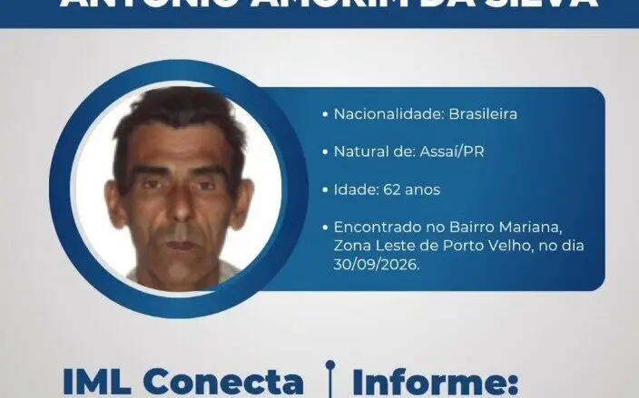 Corpo de homem encontrado na zona Leste de Porto Velho permanece no IML à espera de familiares