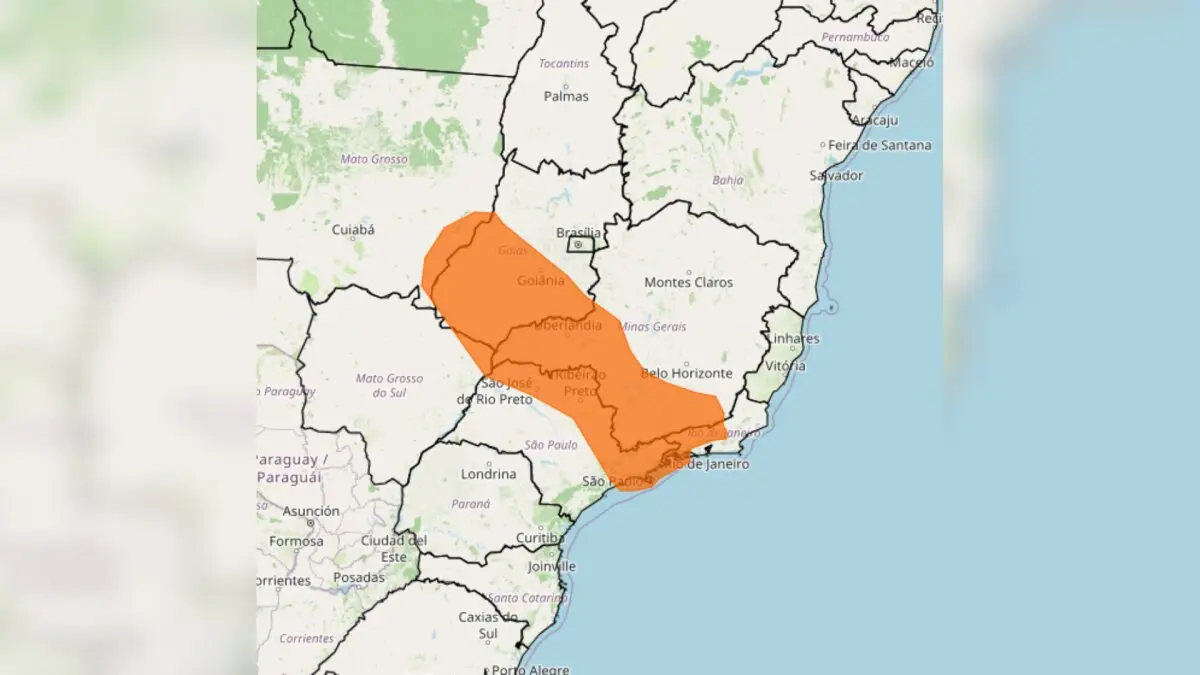 Inmet emite alerta laranja de tempestade para o Sudeste