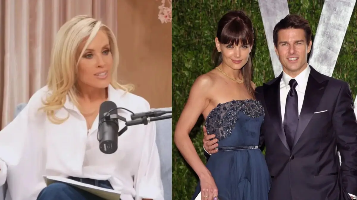 Jenny McCarthy diz que tentou ajudar Katie Holmes durante casamento com Tom Cruise e revela cena intrigante com membros da Cientologia Jenny McCarthy diz que tentou ajudar Katie Holmes durante casamento com Tom Cruise; assista! (Foto: Reprodução; YouTube/ Getty)