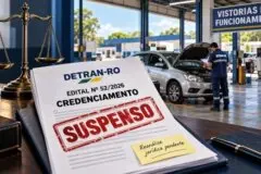 Justiça suspende credenciamento de vistorias do DETRAN-RO: edital saiu sem a nova análise que a Procuradoria exigiu