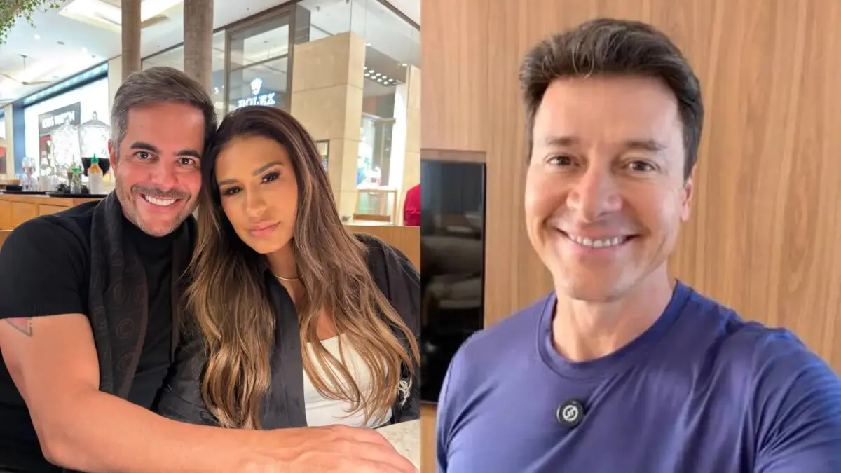Kaká Diniz, marido de Simone Mendes, revela conselho de Rodrigo Faro que o fez emagrecer 17 kg: “Um tapa na minha cara” Kaká Diniz, Simone Mendes e Rodrigo Faro. (Foto: Reprodução/ Instagram)