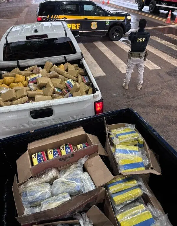 Motorista é preso com quase meia tonelada de drogas após fuga da PRF na BR-364