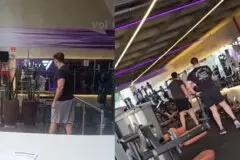 Vídeo: Aluno é filmado quebrando espelhos com pesos em academia de SP; gerente relata o que teria acontecido Aluno invade academia em SP, agride gerente e quebra espelhos com pesos; veja vídeo (Foto: Reprodução/ X)